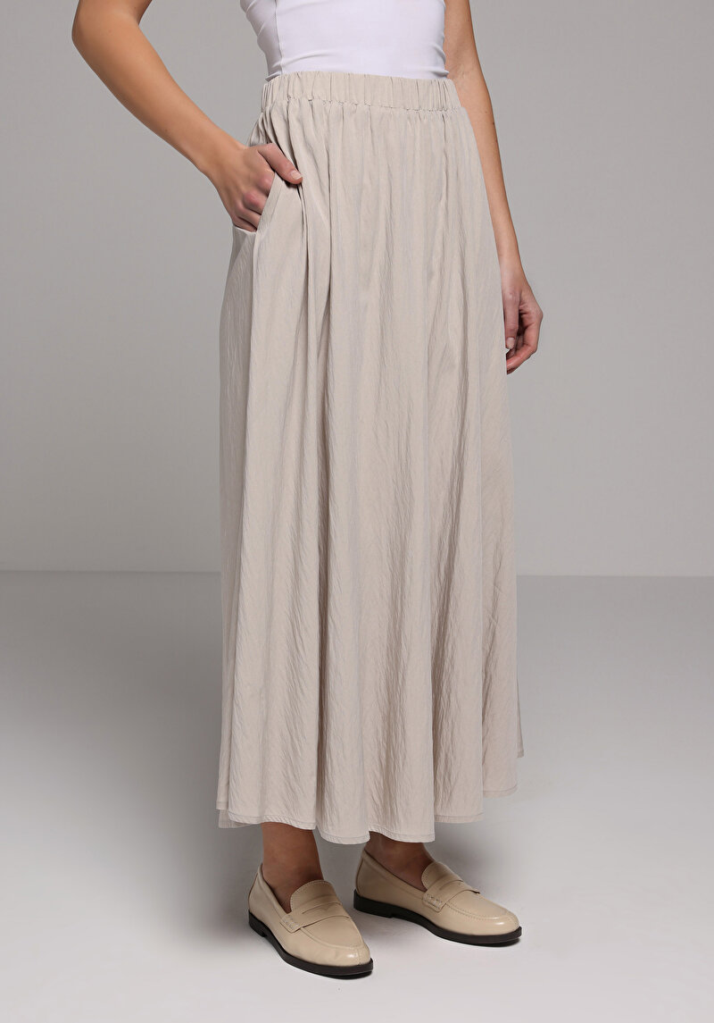 Maxi Length Düz  Kadın Taş Etek