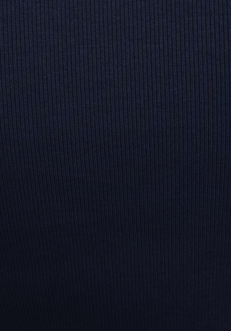 Slim Fit Polo Yaka Düz Kadın Lacivert Kısa Kol Tişört