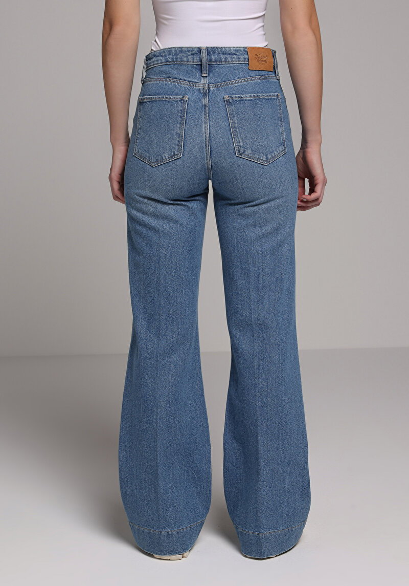 Regular Fit   Kadın Açik Gri Jean Pantolon