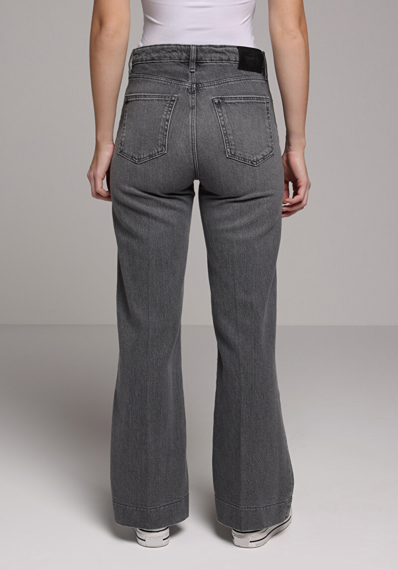 Regular Fit   Kadın Grey Denim Jean Pantolon