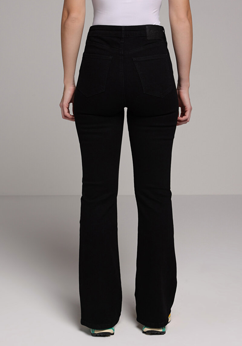 Regular Fit Kadın Black Black Denim Jean Pantolon