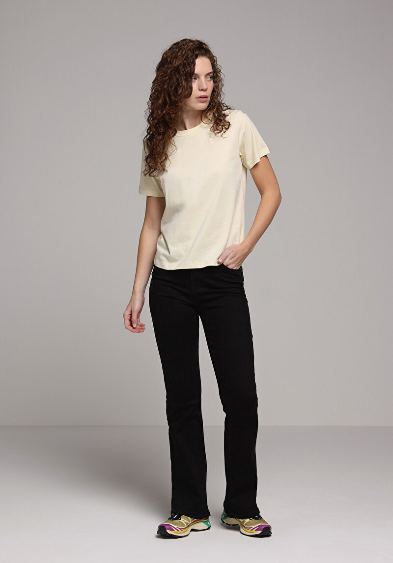 Regular Fit   Kadın Black Black Denim Jean Pantolon