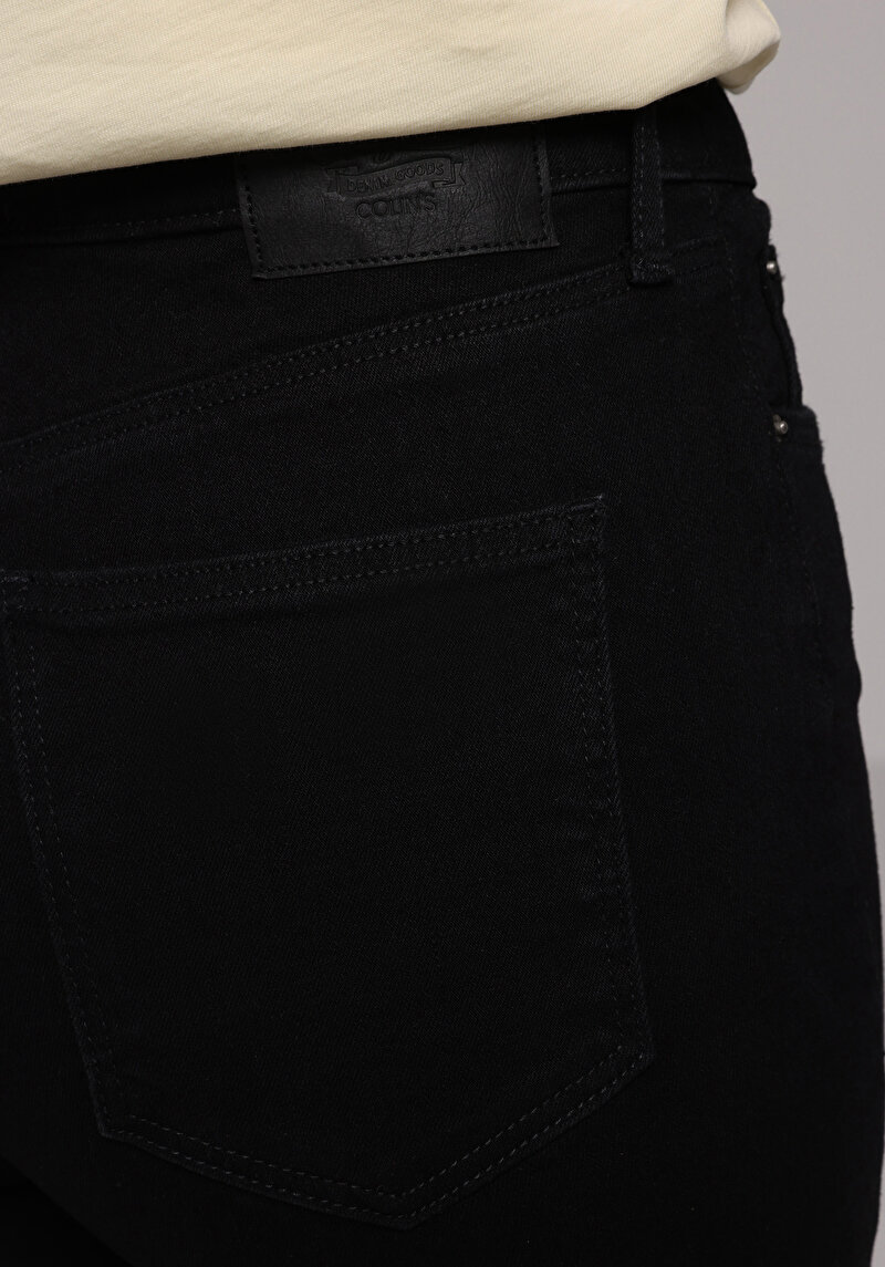 Regular Fit   Kadın Black Black Denim Jean Pantolon