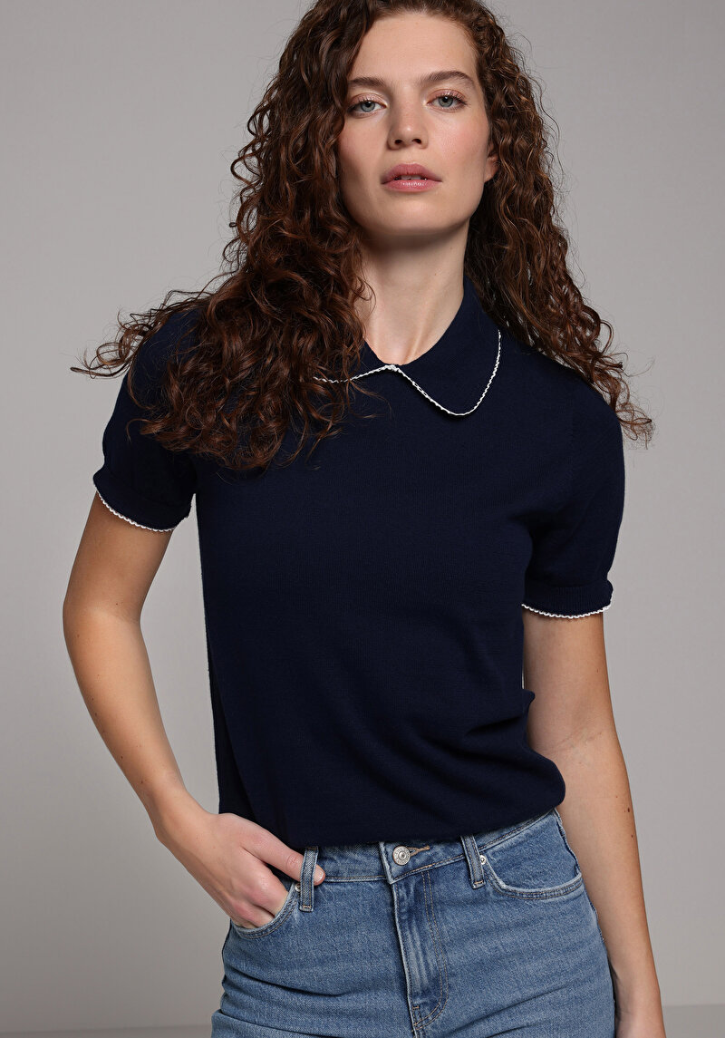 Slim Fit   Kadın Lacivert  Kazak