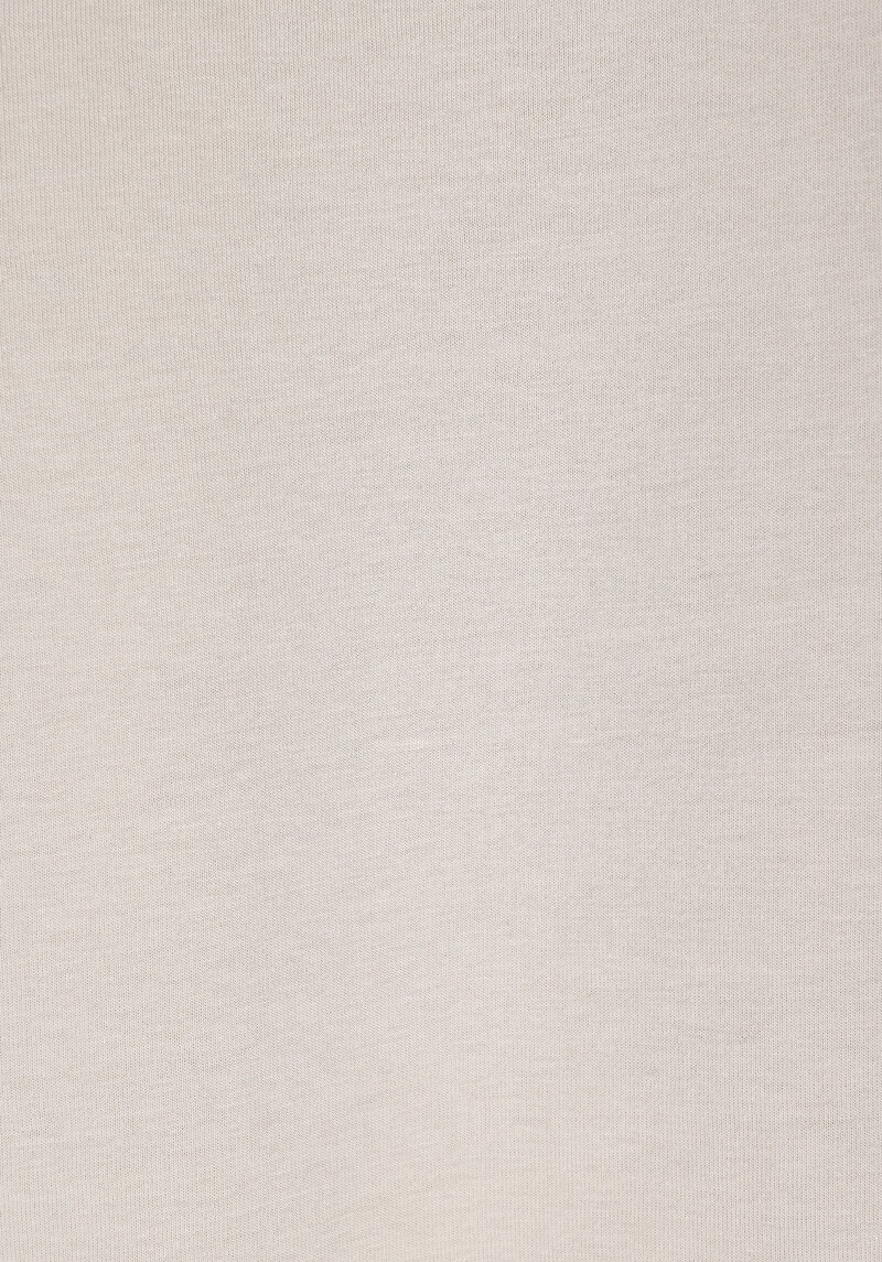 Comfort Fit Yuvarlak Yaka Düz Erkek Bej Kısa Kol Tişört