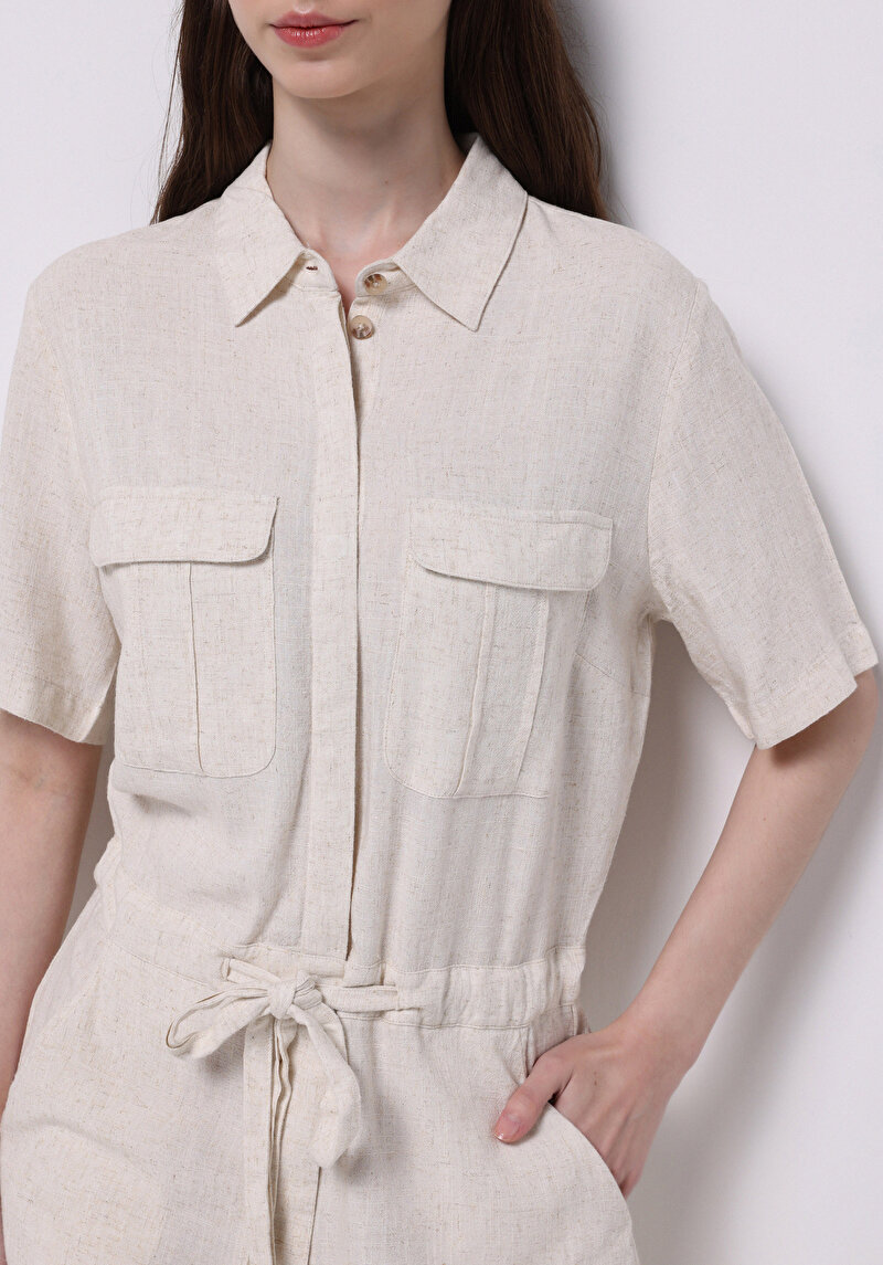 Regular Fit  Kadın Bej  Elbise