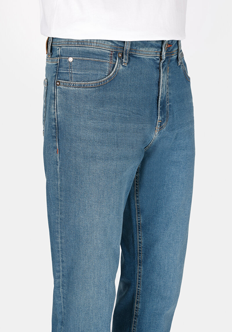 Regular Fit   Erkek Green Cast Denim Jean Pantolon