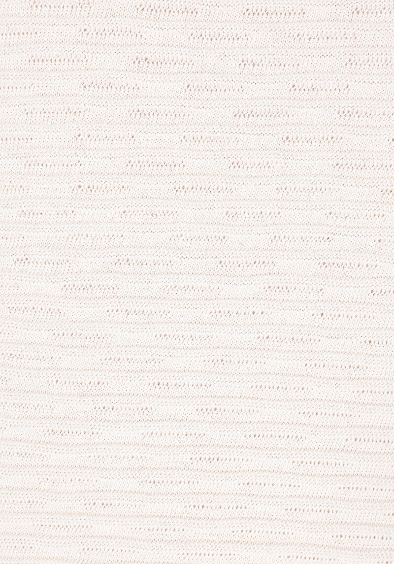 Comfort Fit Yuvarlak Yaka  Erkek Beyaz Kısa Kol Kazak