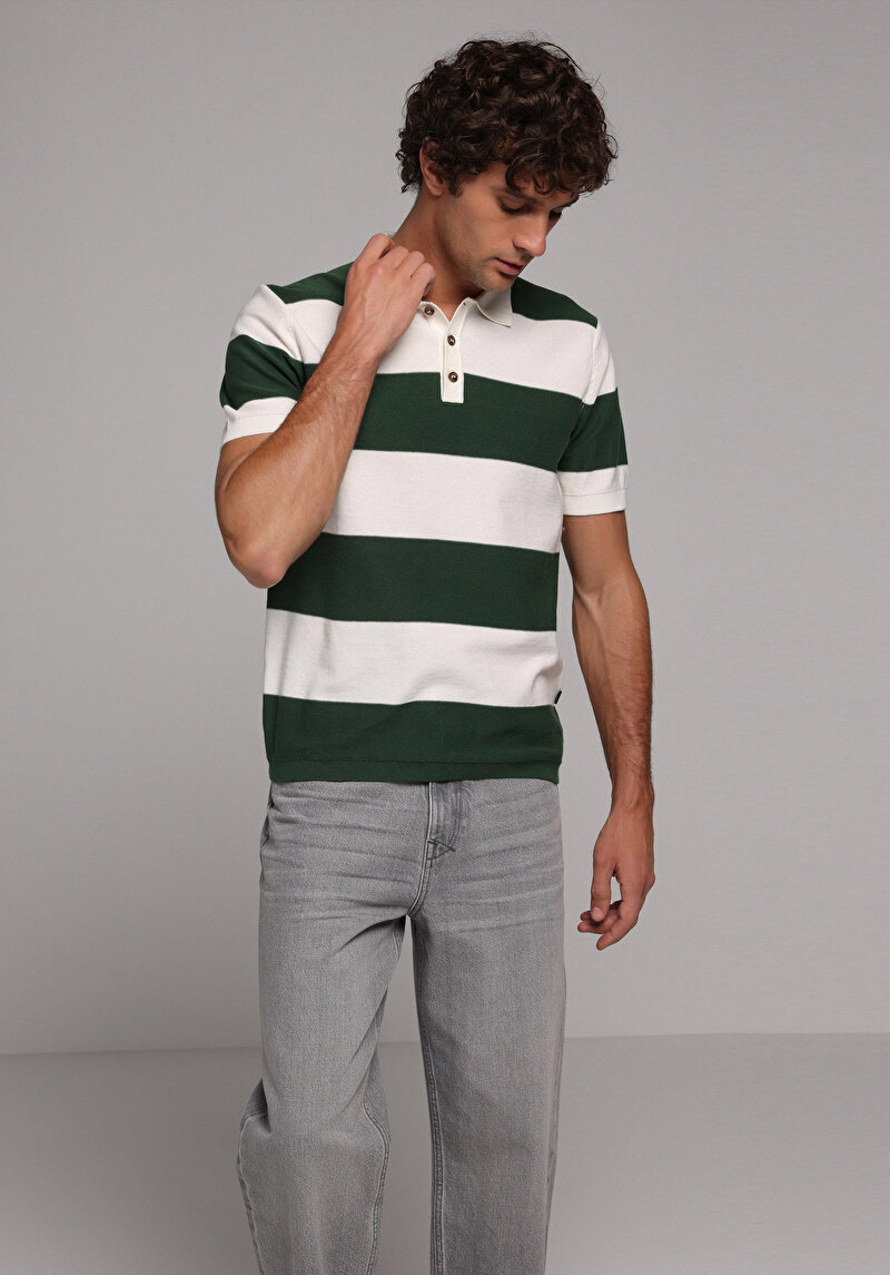 Regular Fit   Erkek Yeşil  Kazak