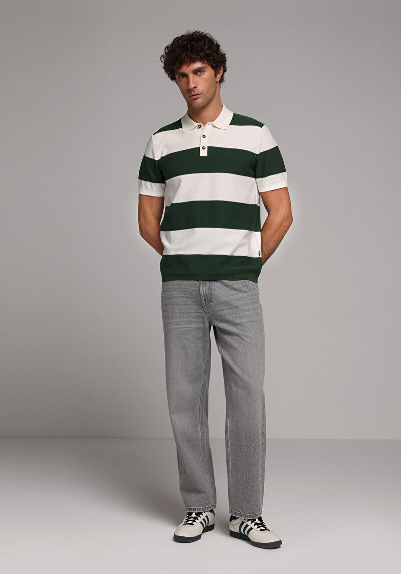 Regular Fit Erkek Yeşil Kazak