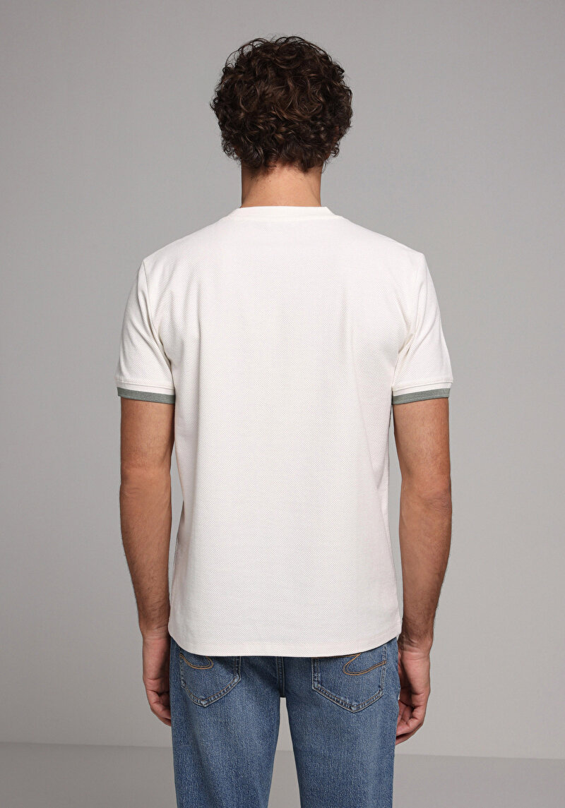 Regular Fit Yuvarlak Yaka Düz Erkek Beyaz Kısa Kol Tişört