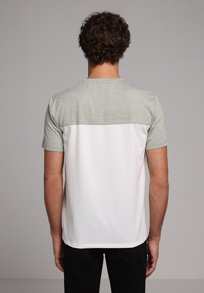 Regular Fit Yuvarlak Yaka Düz Erkek Yeşil Kısa Kol Tişört