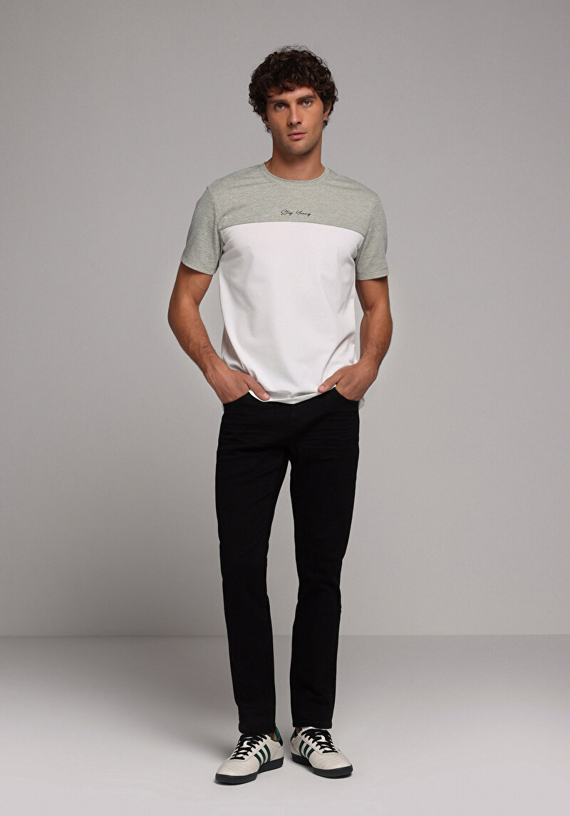 Regular Fit Yuvarlak Yaka Düz Erkek Yeşil Kısa Kol Tişört