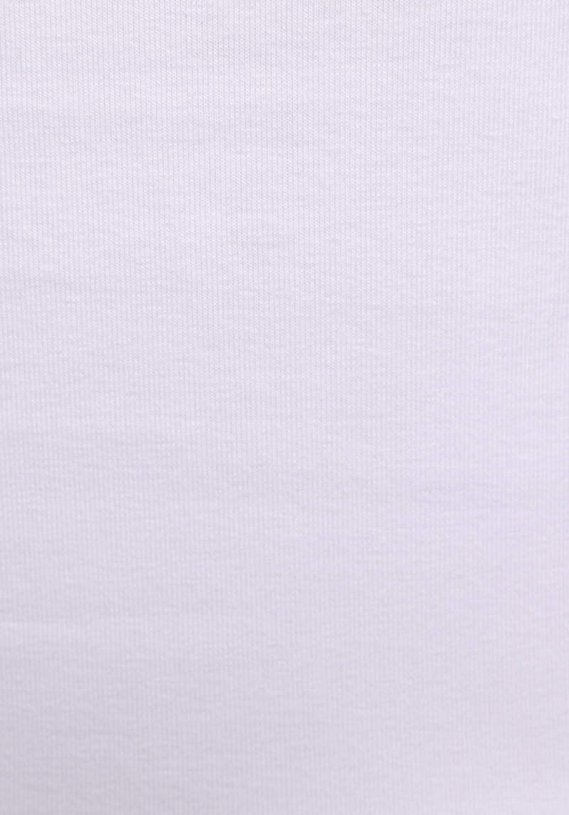 Slim Fit Yuvarlak Yaka Baskılı Kadın Beyaz Kısa Kol Tişört