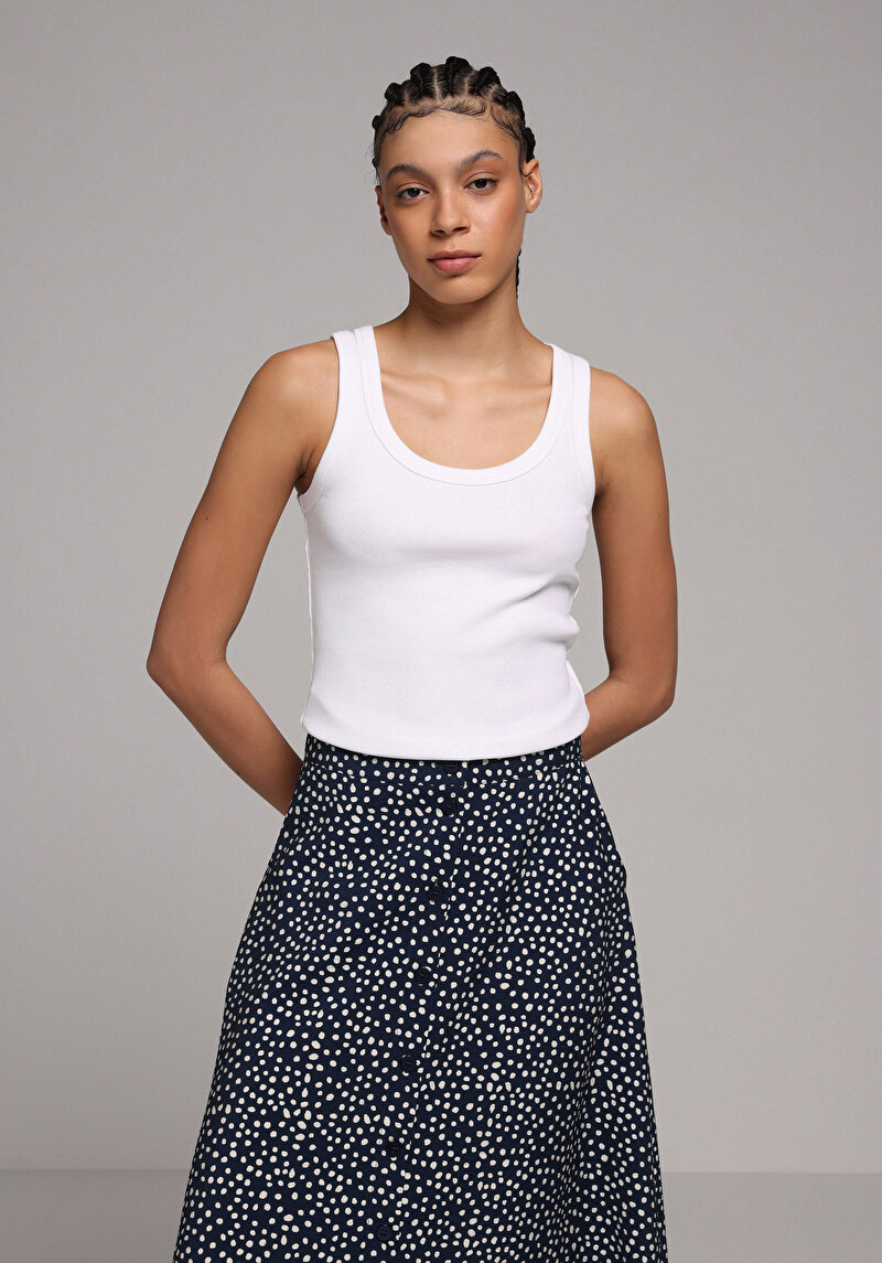 Slim Fit   Kadın Beyaz Atlet