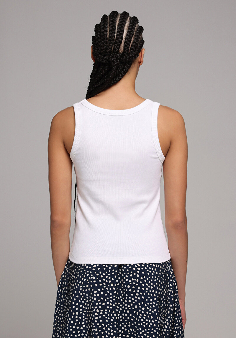 Slim Fit   Kadın Beyaz Atlet