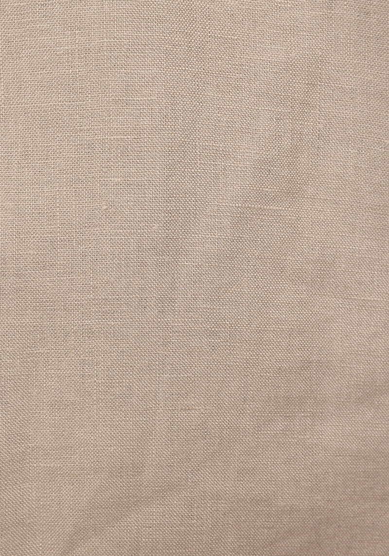 Boyfriend Fit Shirt Neck Düz Kadın Bej Uzun Kol Gömlek