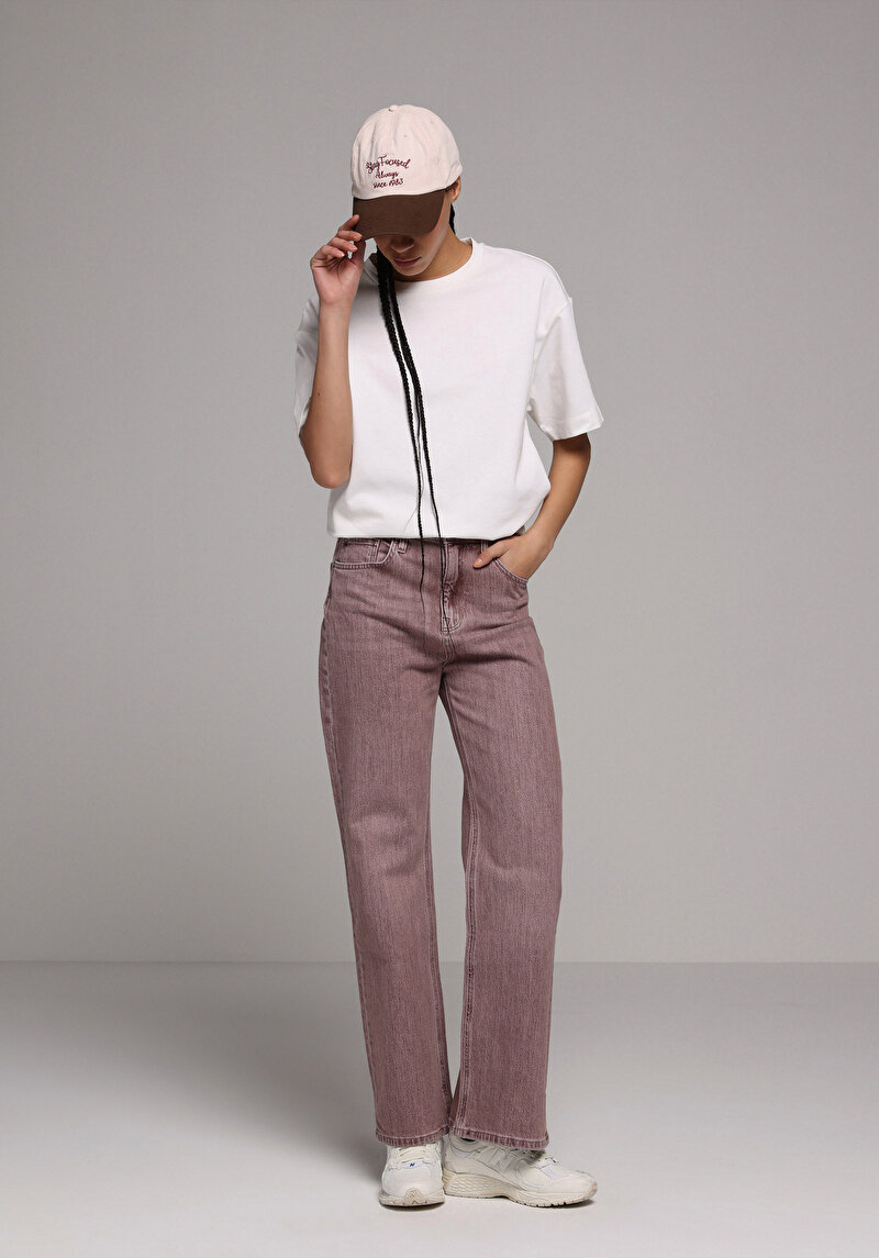 Straight Fit Kadın Colour Denim Jean Pantolon