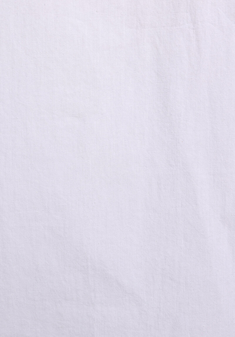 Fashion Fit Shirt Neck Nakışlı Kadın Beyaz Kısa Kol Gömlek