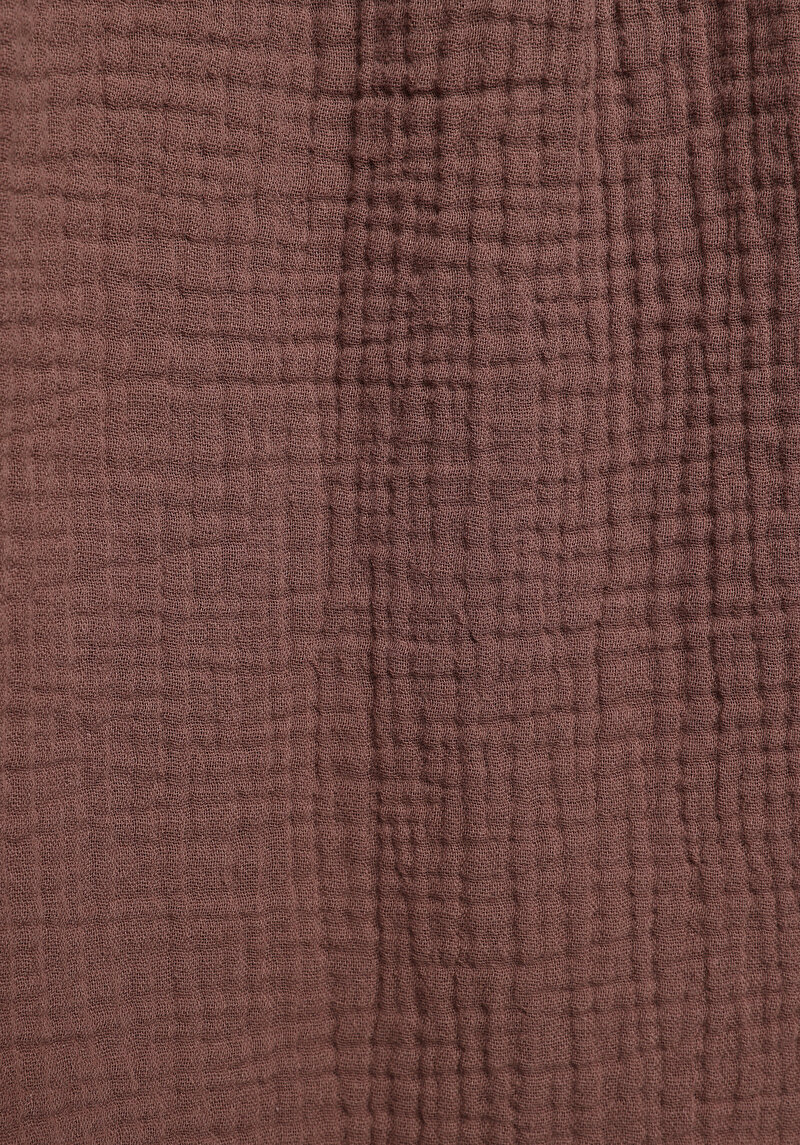 Fashion Fit Yuvarlak Yaka Düz Kadın Kahverengi Kısa Kol Gömlek