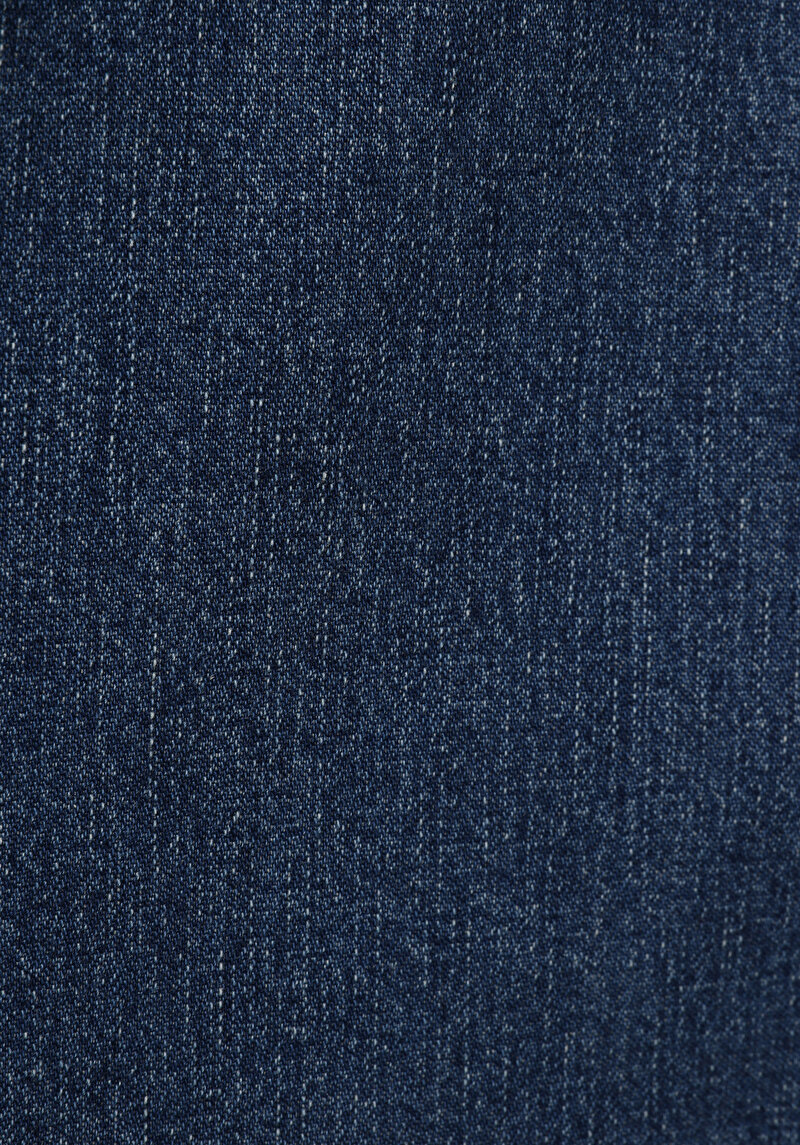 Regular Fit Düz Fermuarlı Kadın Mid İndigo Denim Etek