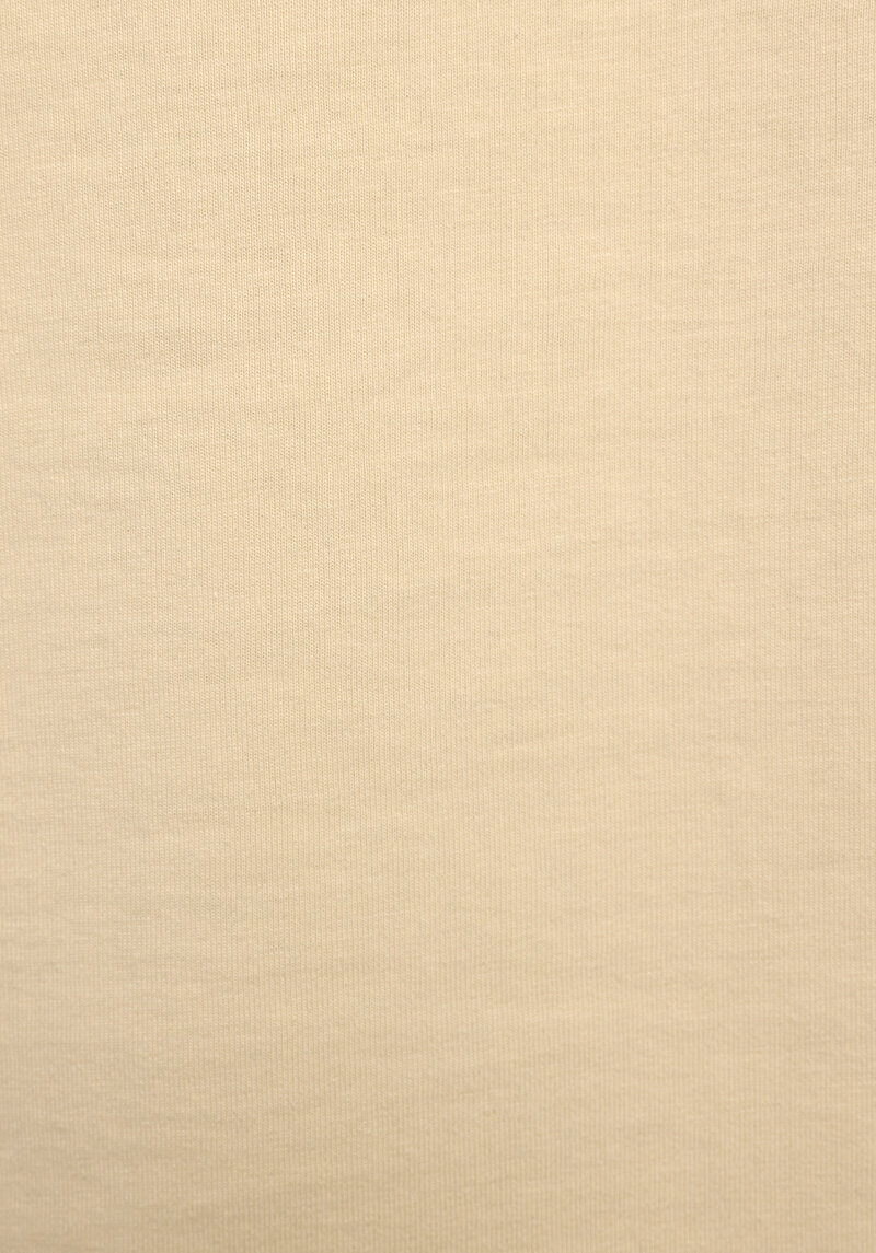 Regular Fit Yuvarlak Yaka Baskılı Kadın Sari Kısa Kol Tişört