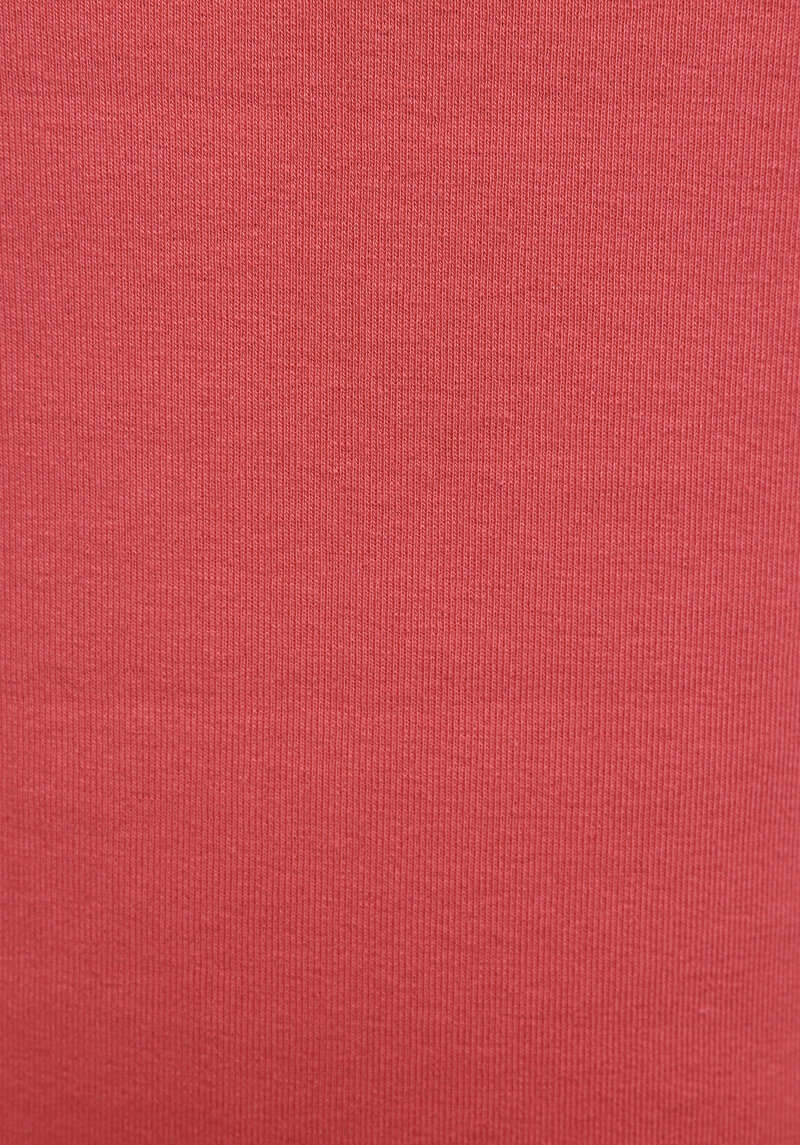 Slim Fit Yuvarlak Yaka Düz Kadın Kirmizi Kısa Kol Tişört