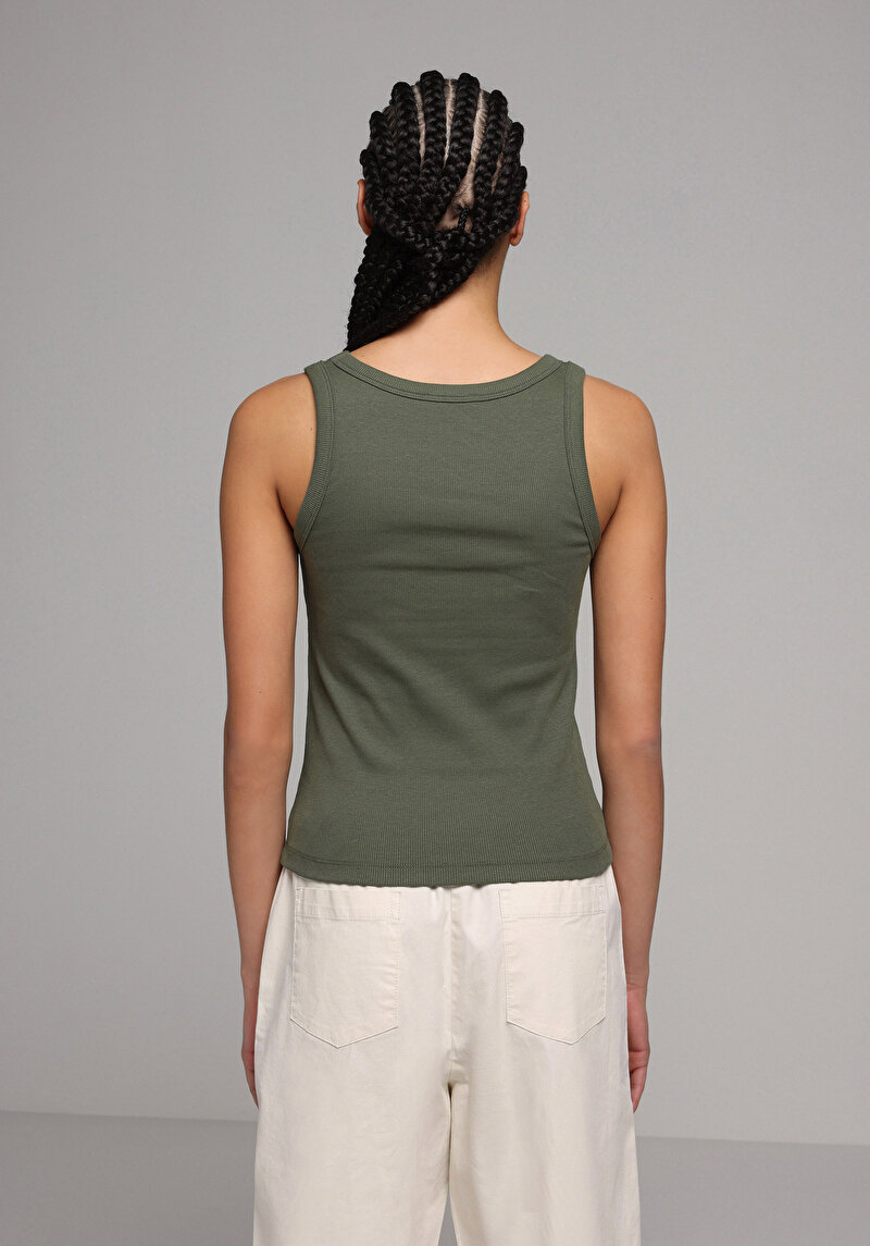 Slim Fit   Kadın Yeşil Atlet