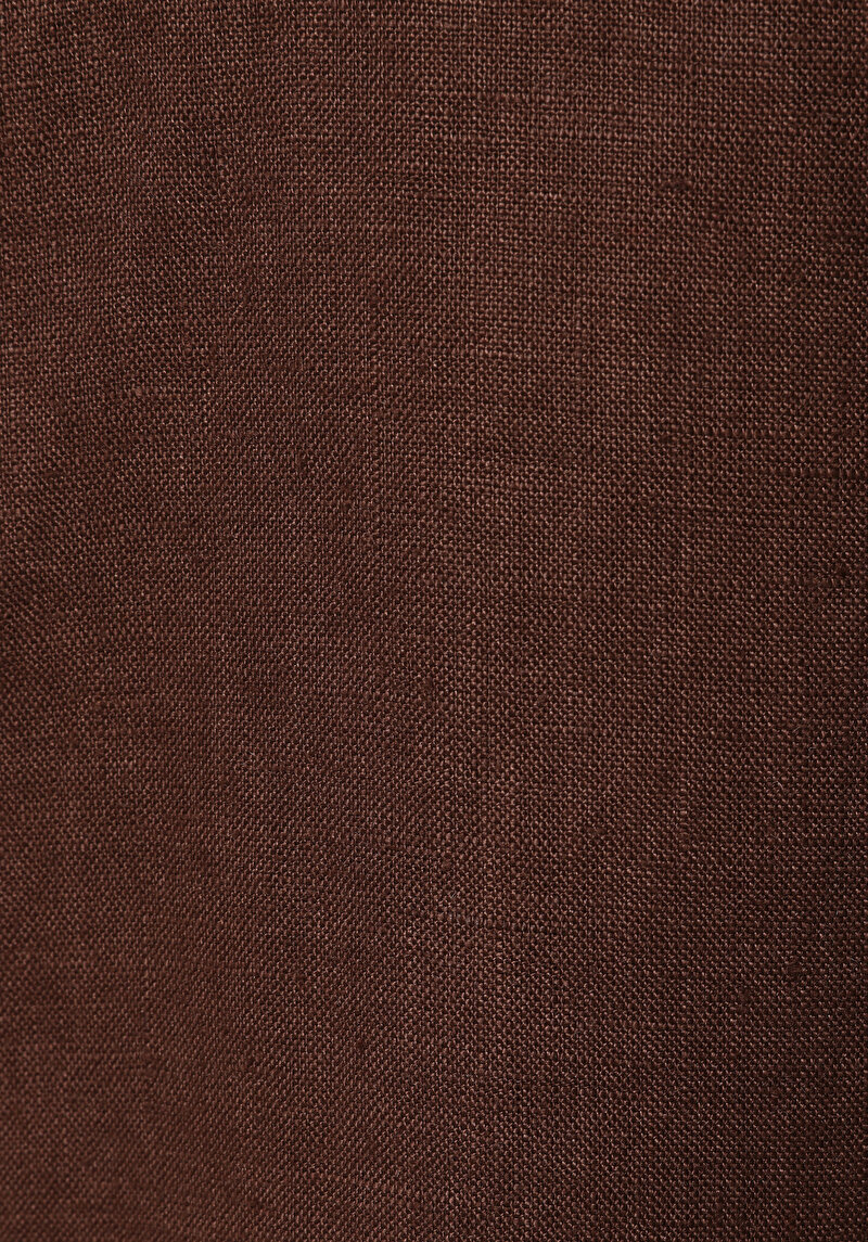 Boyfriend Fit Shirt Neck Düz Kadın Kahverengi Uzun Kol Gömlek