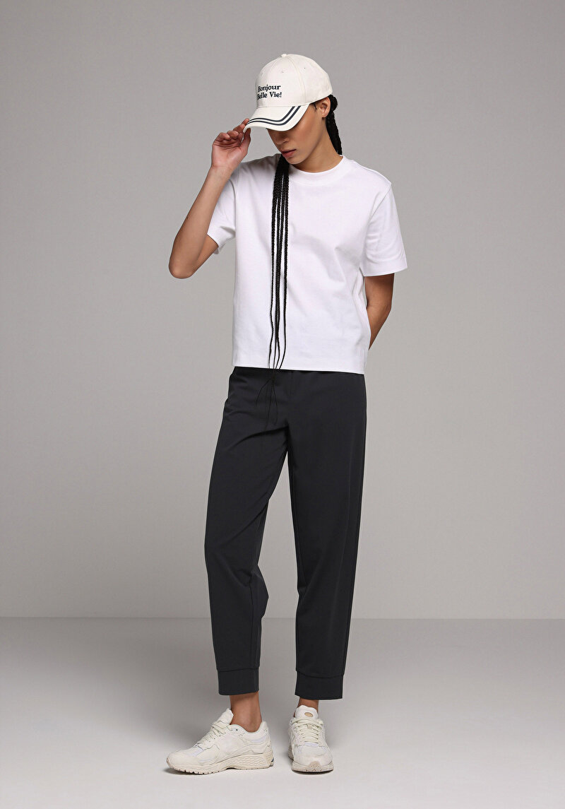 Regular Fit Orta Bel Düz Kadın Antrasit Eşofman Altı