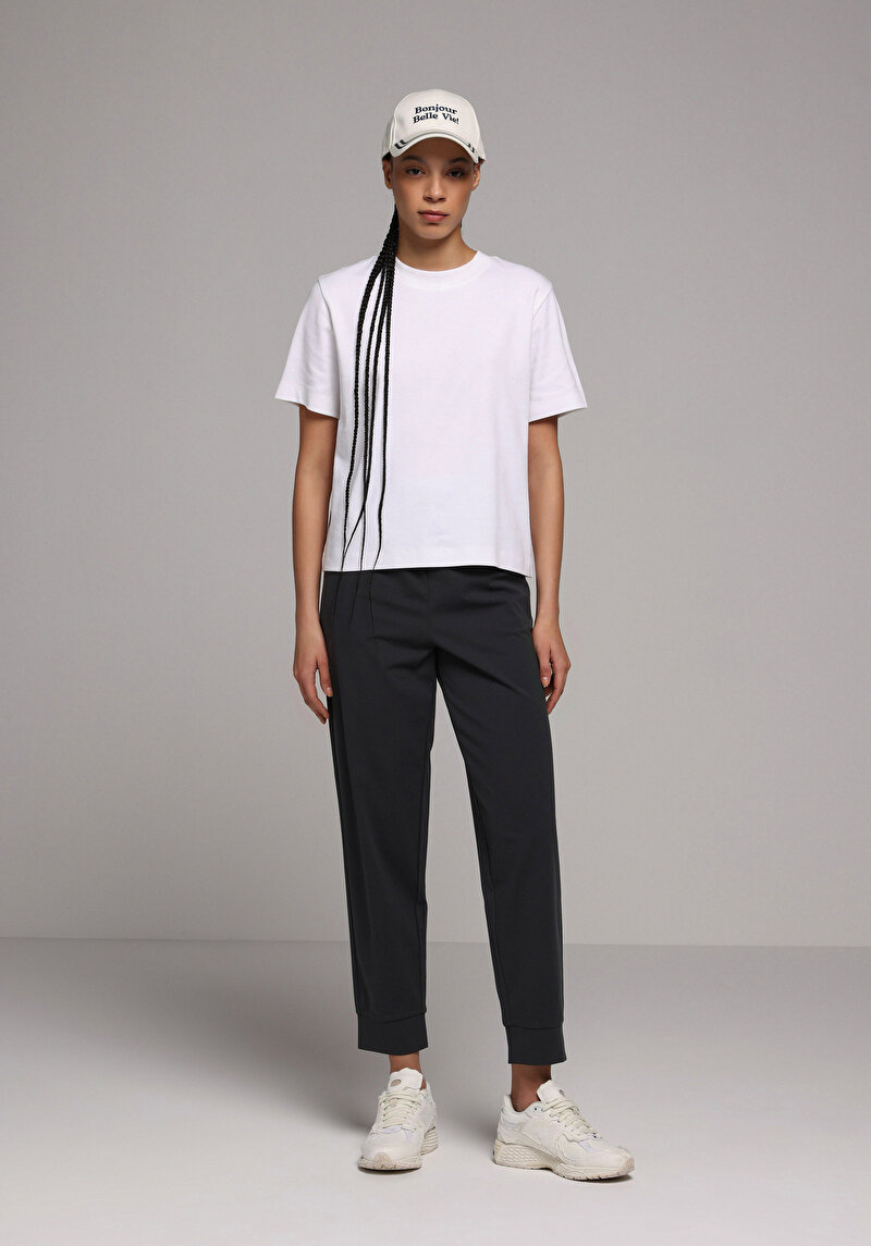 Regular Fit Orta Bel Düz Kadın Antrasit Eşofman Altı