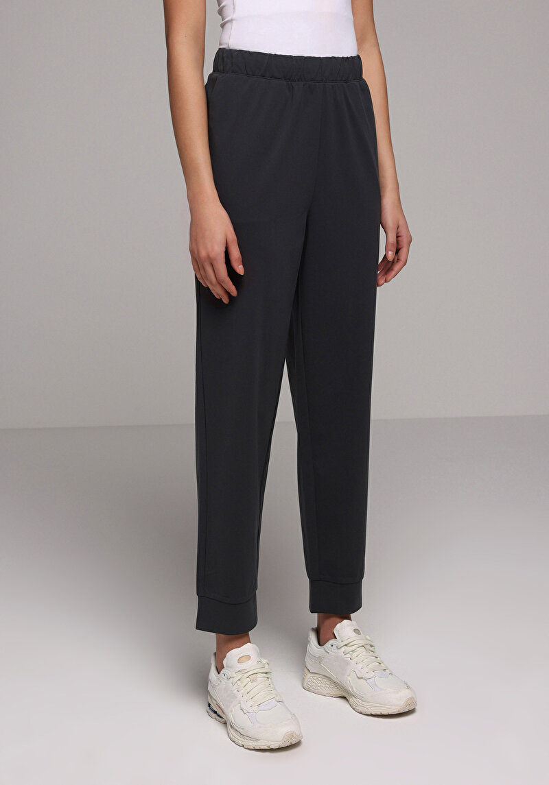 Regular Fit Orta Bel Düz Kadın Antrasit Eşofman Altı