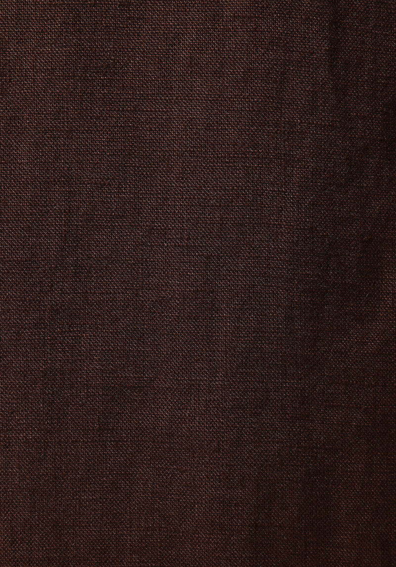 Regular Fit Yüksel Bel Düz Paça Kadın Kahverengi  Pantolon