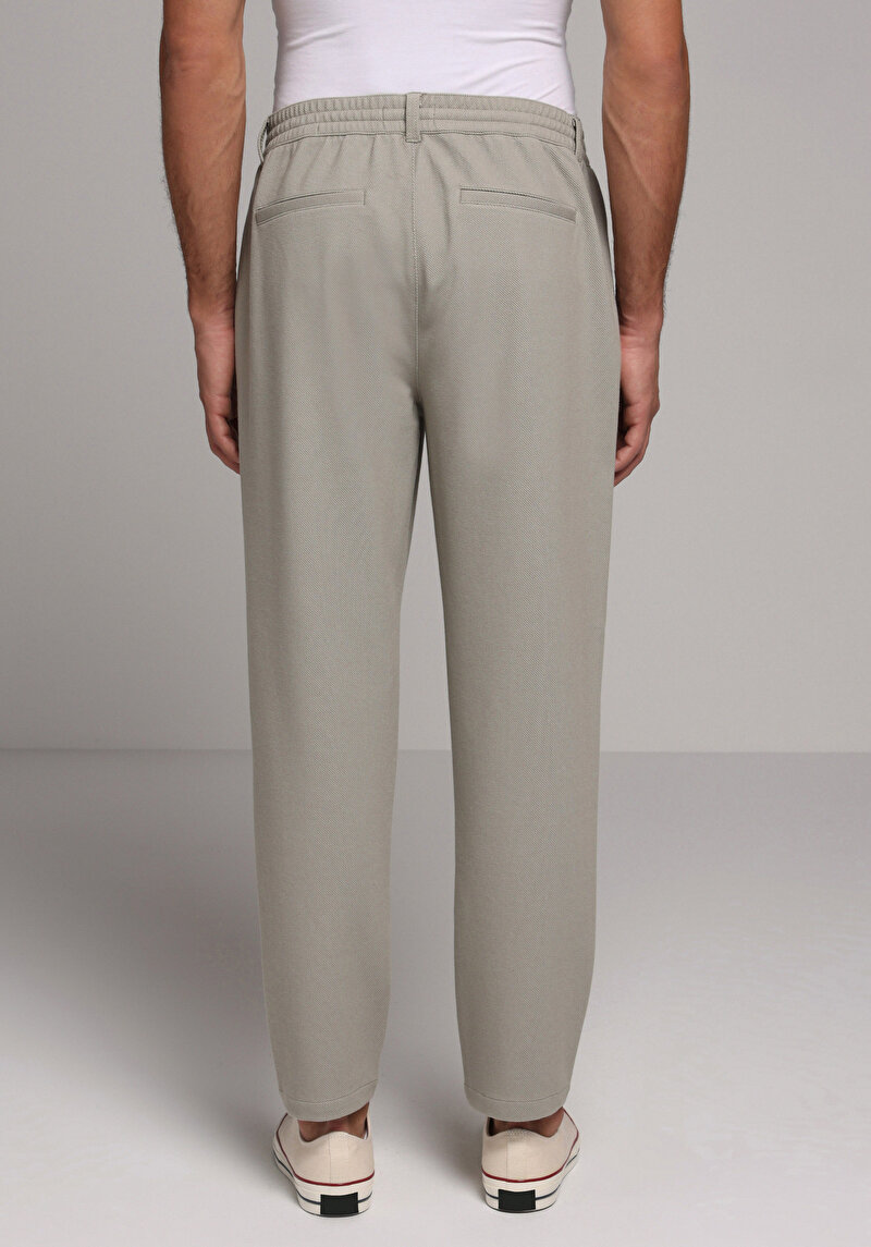 Regular Fit Orta Bel Düz Paça Erkek Yeşil Pantolon