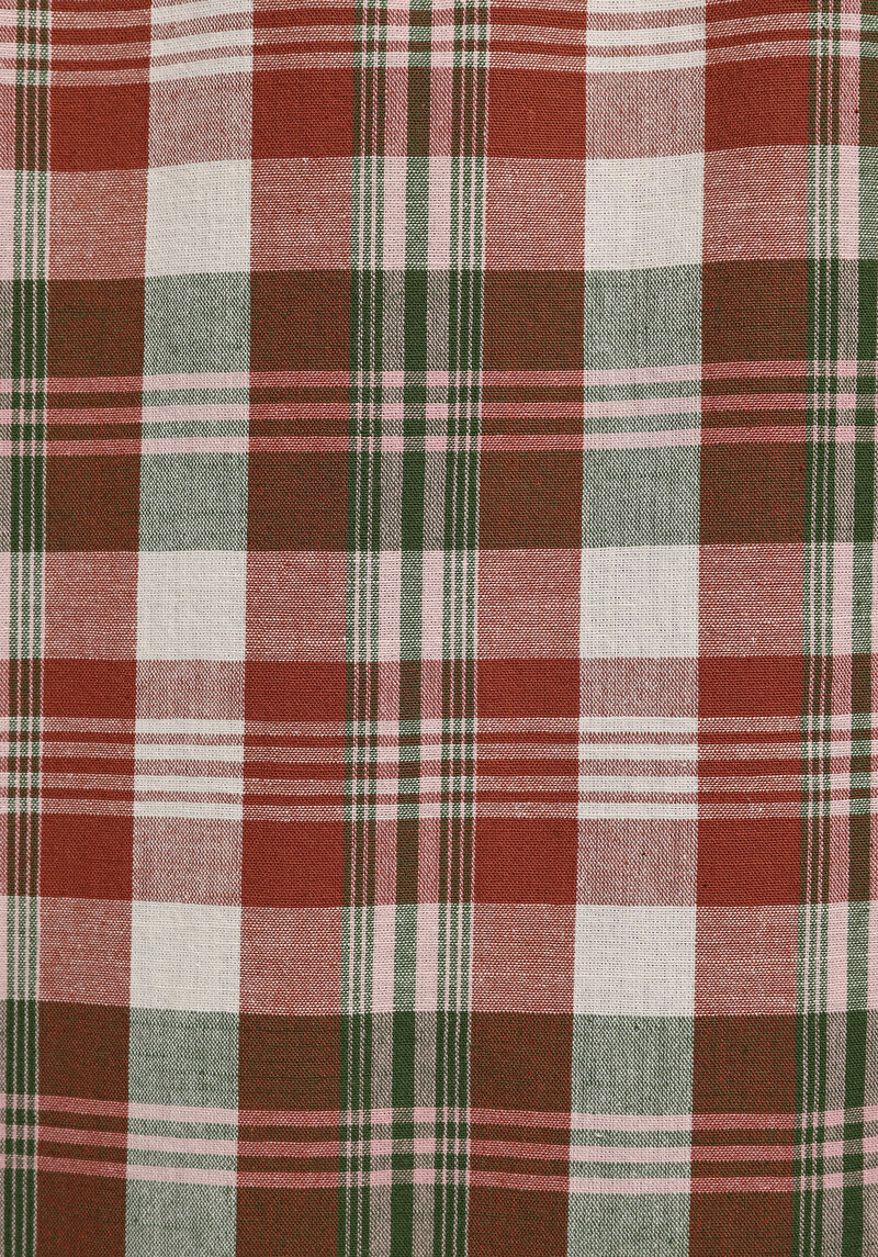 Regular Fit Shirt Neck Ekoseli Erkek Yeşil Kısa Kol Gömlek