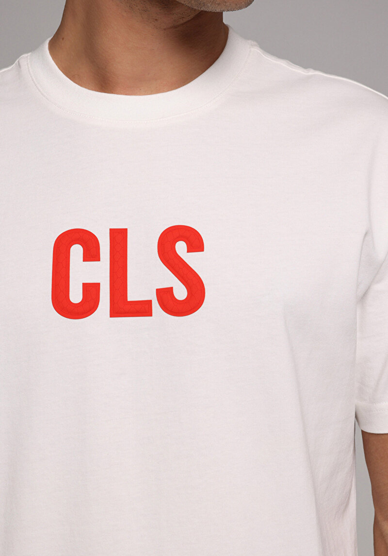 Comfort Fit Yuvarlak Yaka Düz Erkek Beyaz Kısa Kol Tişört