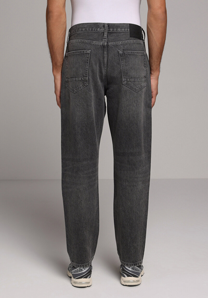 Regular Tapered Fit   Erkek Grey Denim Jean Pantolon