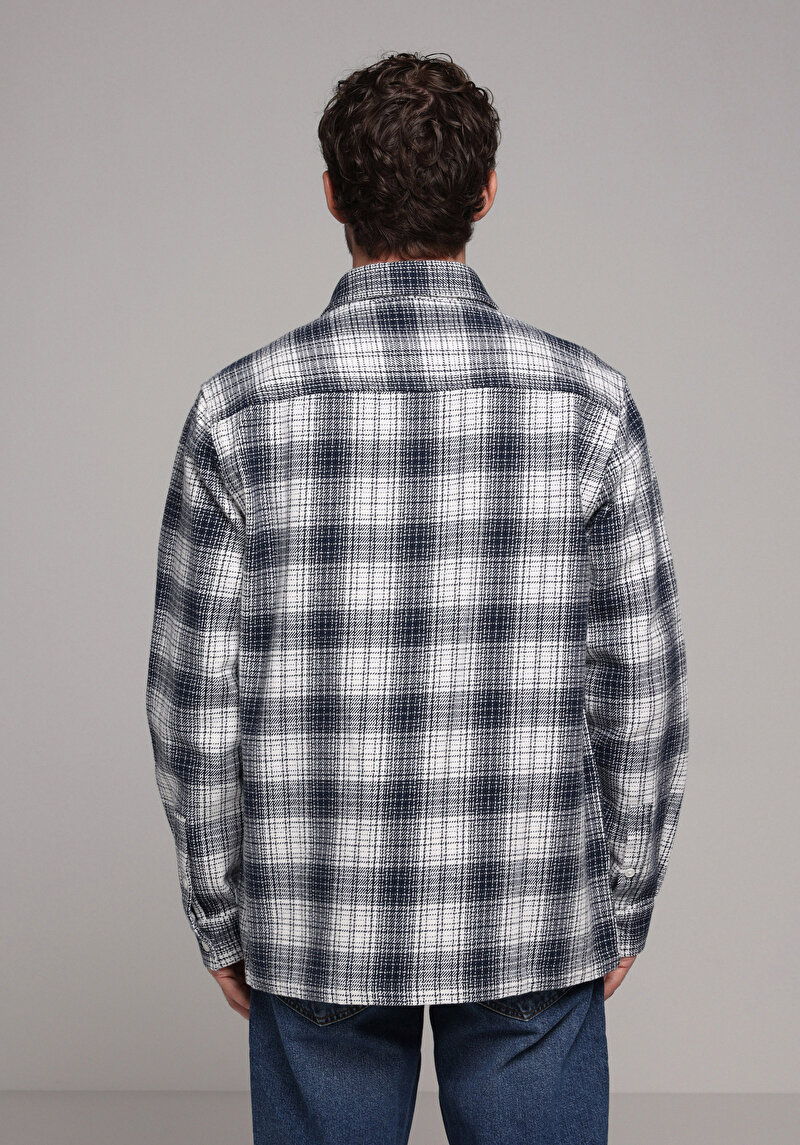 Comfort Fit Erkek Mavi Shacket