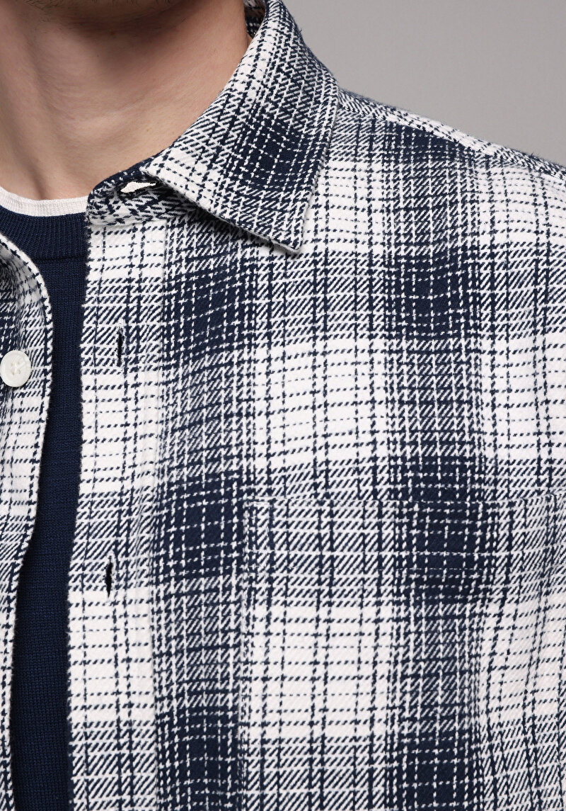 Comfort Fit Erkek Mavi Shacket