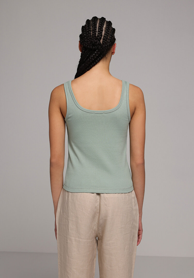 Slim Fit   Kadın Yeşil Atlet