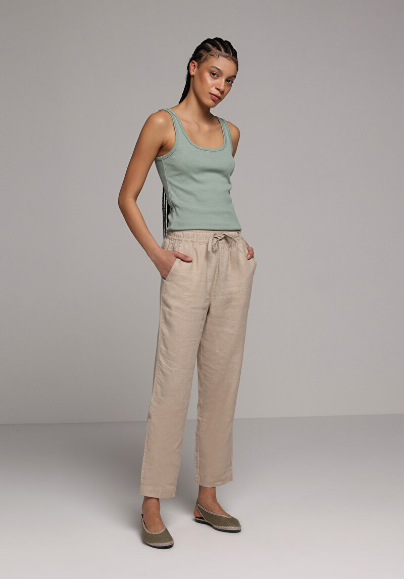 Slim Fit   Kadın Yeşil Atlet