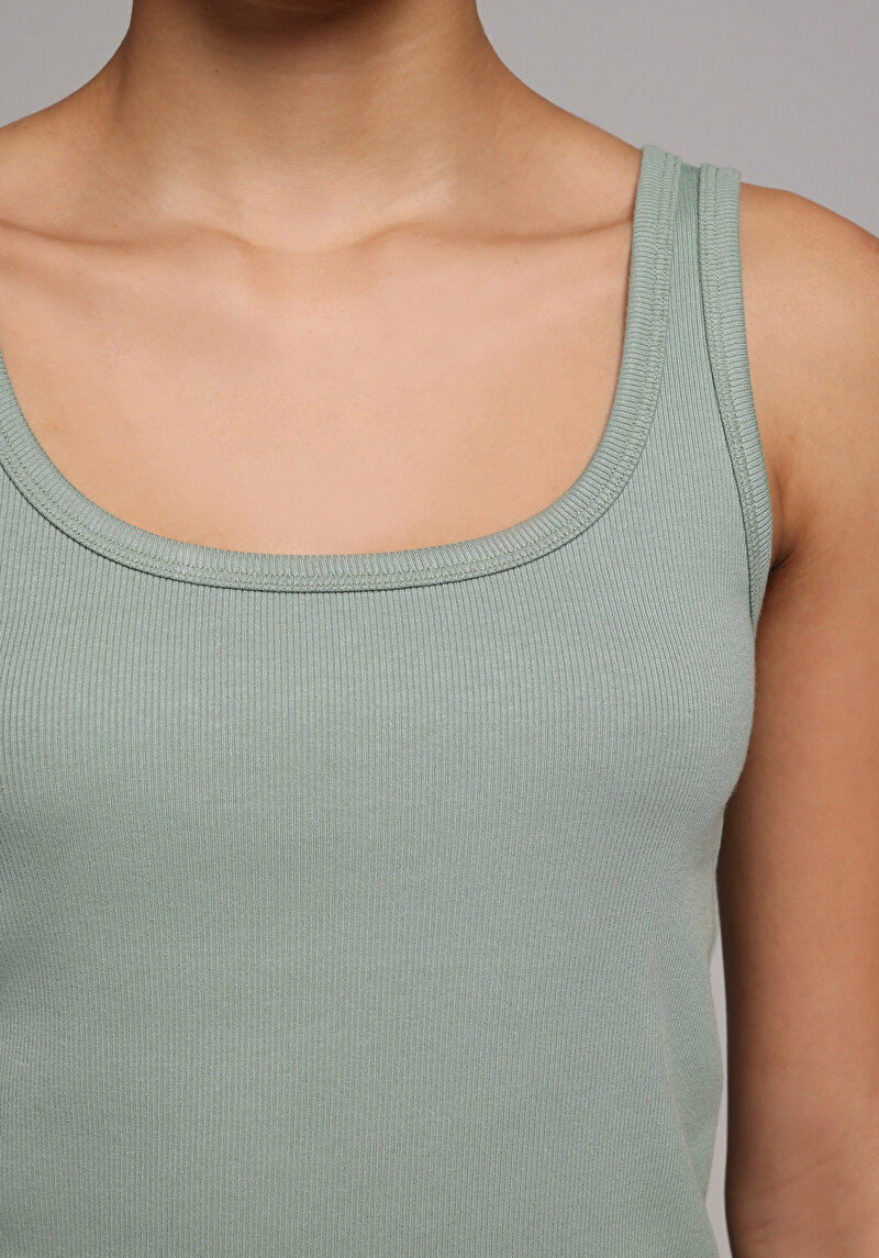 Slim Fit   Kadın Yeşil Atlet