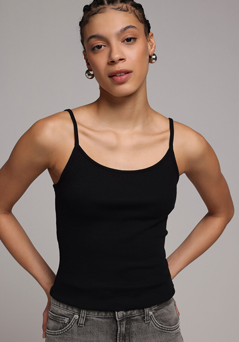 Slim Fit   Kadın Siyah Atlet