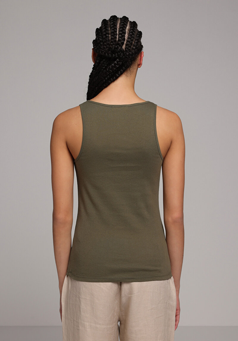 Slim Fit   Kadın Yeşil Atlet