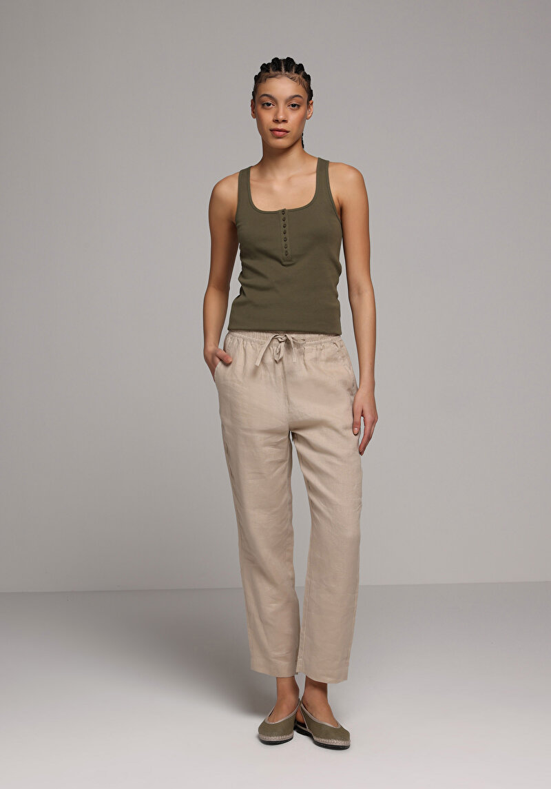 Slim Fit   Kadın Yeşil Atlet