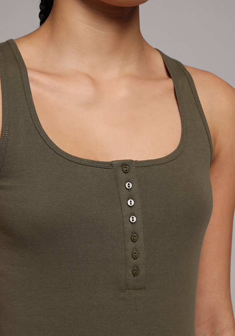 Slim Fit   Kadın Yeşil Atlet