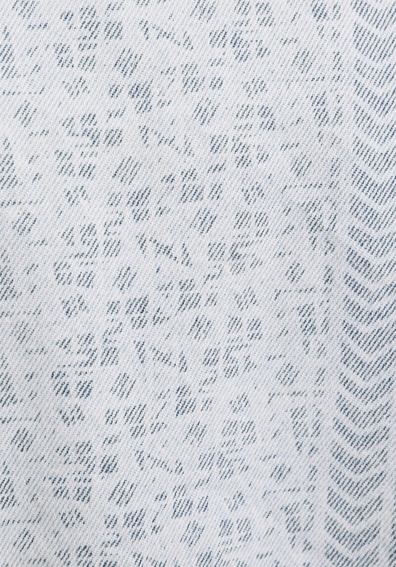 Regular Fit Fermuarlı Astarsız  Kadın Bleach İndigo Denim Ceket