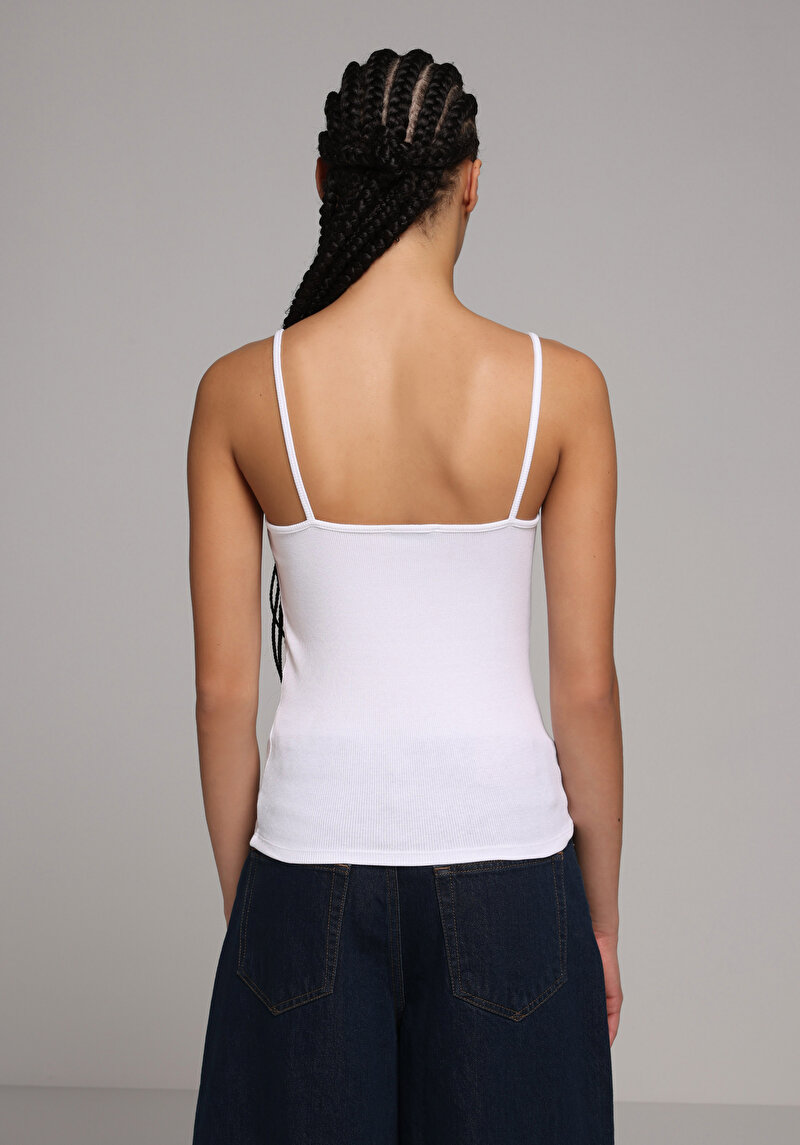 Slim Fit   Kadın Beyaz Atlet