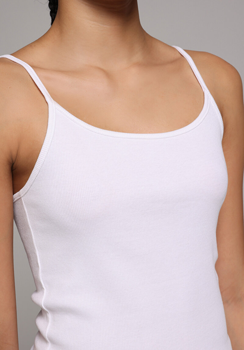 Slim Fit   Kadın Beyaz Atlet