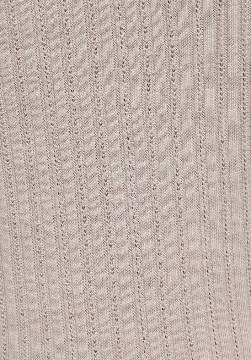 Slim Fit Yuvarlak Yaka Düz Kadın Bej Kısa Kol Tişört